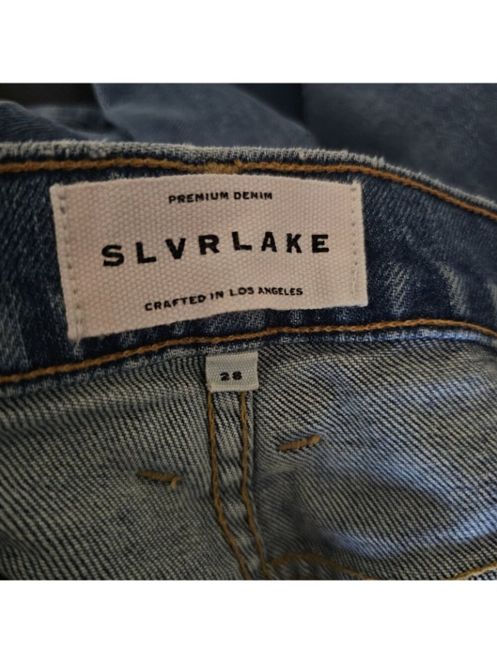 SLVRLAKE 28 Grace Crop Wide Leg Raw Hem Jeans in Blue bird 28 x 26 - Picture 6 of 8